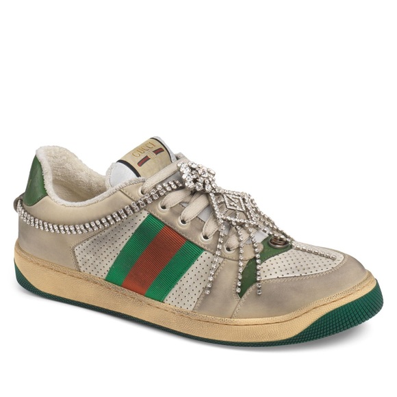 women's screener sneaker with crystals